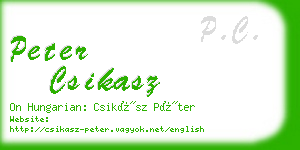 peter csikasz business card